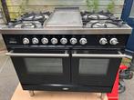 Luxe Boretti fornuis zwart 100cm, Witgoed en Apparatuur, Fornuizen, Gebruikt, Ophalen of Verzenden, Gas, Vrijstaand