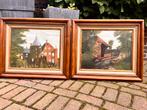 Olieverf schilderij Aldegoor en Leumolen Haelen, Antiek en Kunst, Kunst | Schilderijen | Klassiek, Ophalen