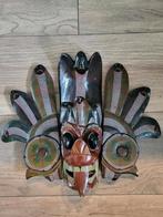 Authentiek handgesneden houten masker, wanddecoratie, Ophalen of Verzenden