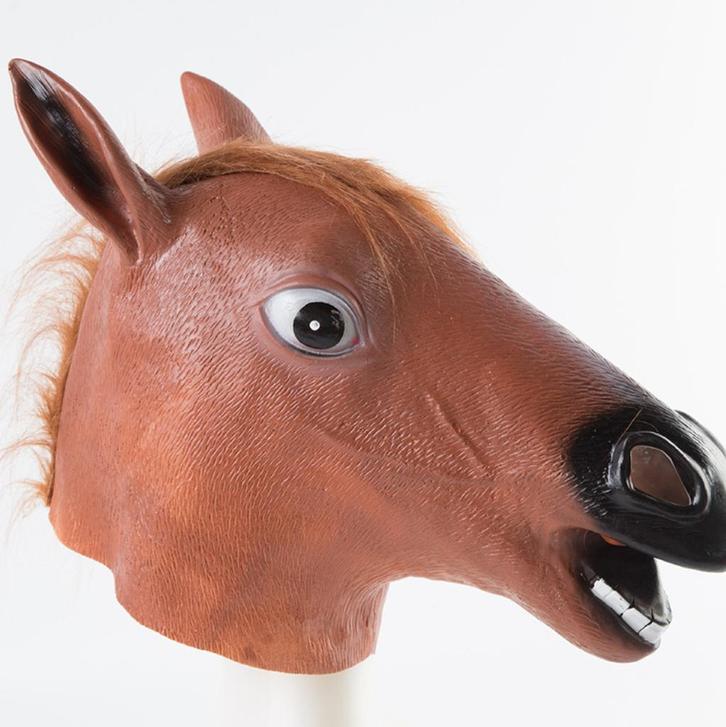 Paard Masker Paarden Paardenhoofd Furry Dier Carnaval, Hobby en Vrije tijd, Feestartikelen, Nieuw, Feestartikel, Verzenden
