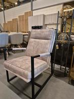 Fauteuil KM - metalen frame - beige stof, Ophalen, Nieuw, 75 tot 100 cm, Stof