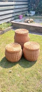 Set van 3 rieten manden met deksel, Ophalen, Overige materialen, Minder dan 50 cm, 50 tot 75 cm