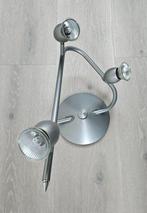 DRIE-LAMPS RONDE SPOT IN ALUMINIUM KLEUR te koop, Halogeen, Gebruikt, Metaal of Aluminium, Ophalen of Verzenden