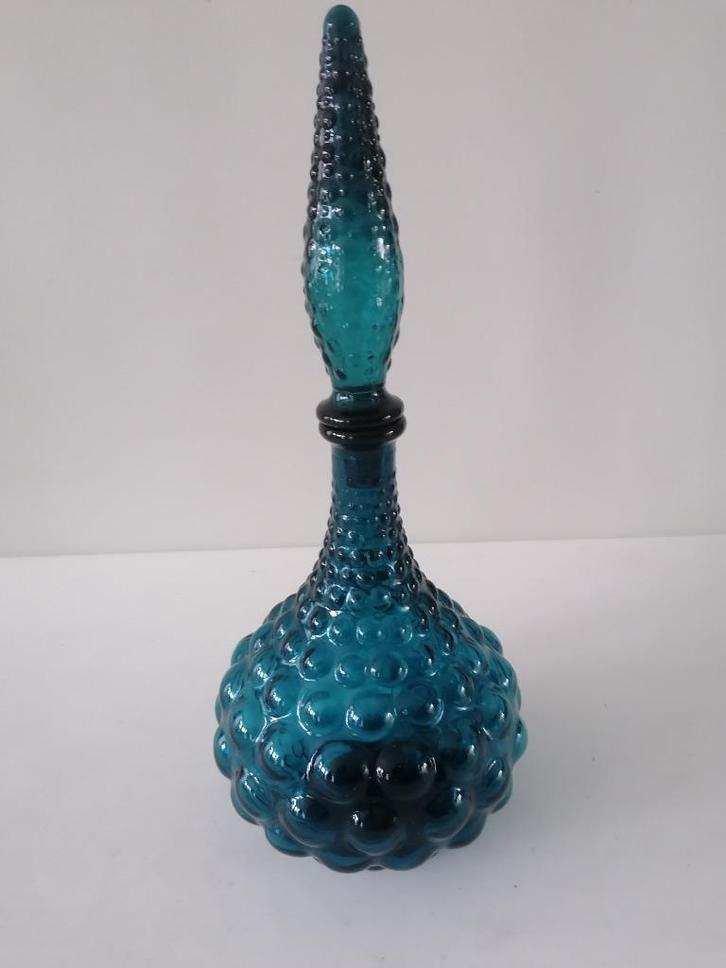 Italiaanse EMPOLI decanter/stopfles in mooie kleur izgst, Antiek en Kunst, Antiek | Glas en Kristal, Ophalen of Verzenden
