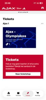 Ajax - Olympiakos 3 tickets naast elkaar, Tickets en Kaartjes, Twee personen