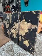 Map of the world 3 luik schilderij, Ophalen, Zo goed als nieuw