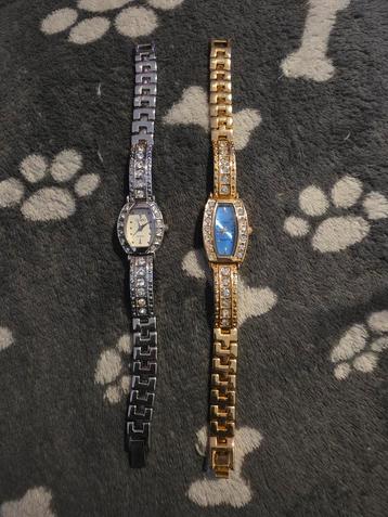 2x CEIQNY dameshorloges goud & zilver met kristallen  beschikbaar voor biedingen