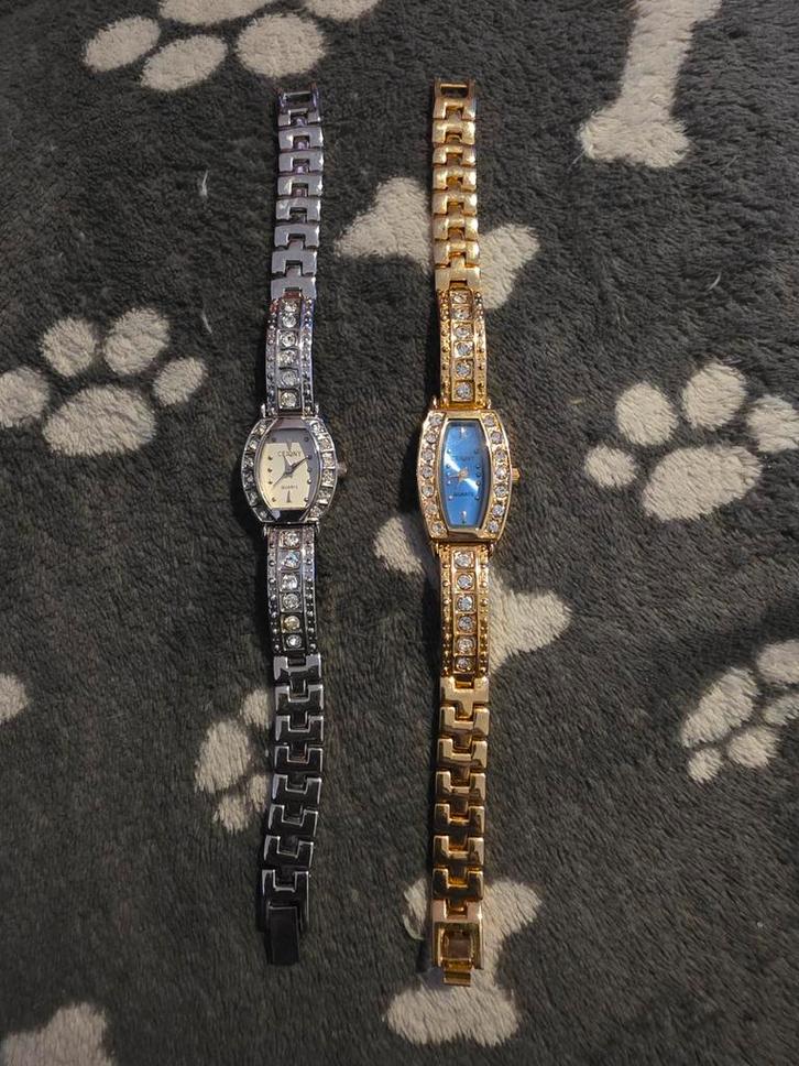 2x CEIQNY dameshorloges goud & zilver met kristallen, Sieraden, Tassen en Uiterlijk, Horloges | Dames, Zo goed als nieuw, Polshorloge