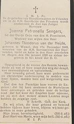 Joanna Petronella Sengers Wamel 1849., Ophalen of Verzenden