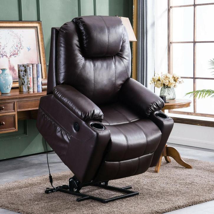 Sta-Op-Stoel Massage Fauteuil Relax Stoel Verwarmd! Bruin, Huis en Inrichting, Fauteuils, Nieuw, 50 tot 75 cm, 75 tot 100 cm, Ophalen of Verzenden