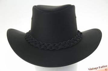 cowboy Western hoed Hawkins zwart leer 57, 58, 59, 60 Nieuw beschikbaar voor biedingen