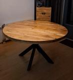Ronde Mahonie Eettafel, Huis en Inrichting, Tafels | Eettafels, Rond, Ophalen of Verzenden, Zo goed als nieuw, Vier personen