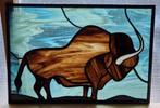 Buffel, glas in lood, raamhanger., Ophalen
