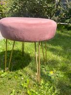 Roze velvet krukje met gouden pootjes z.g.a.n., Ophalen, Zo goed als nieuw, Overige materialen