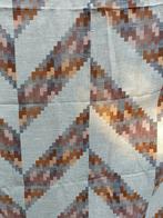 Vintage gordijn in zig zag patroon B: 2,30 x L: 2,50 (GM2), Gebruikt, 200 cm of meer, Bruin, Ophalen of Verzenden