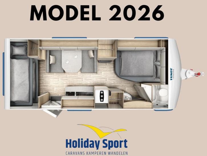 Fendt Bianco Selection 550 SKM modeljaar 2026, Caravans en Kamperen, Caravans, Bedrijf, tot en met 5, 1250 - 1500 kg, Treinzit