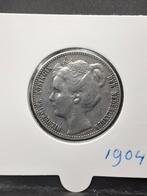 1 gulden 1904 koningin Wilhelmina, ½ gulden, Zilver, Ophalen of Verzenden, Koningin Wilhelmina