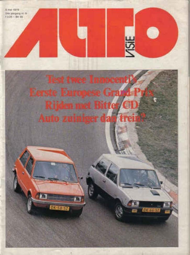 Autovisie 9 1979 : Innocenti 90L en de Tomaso - Bitter CD, Boeken, Auto's | Folders en Tijdschriften, Gelezen, Algemeen, Ophalen of Verzenden