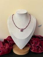 Robijn hanger & ketting zilver beschermt geluk liefde passie, Sieraden, Tassen en Uiterlijk, Kettingen, Nieuw, Ophalen of Verzenden