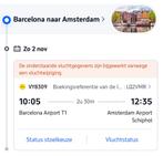 Vliegtickets Barcelona-Amsterdam 30 okt/2 nov retour, Tickets en Kaartjes, Eén persoon, Overige soorten
