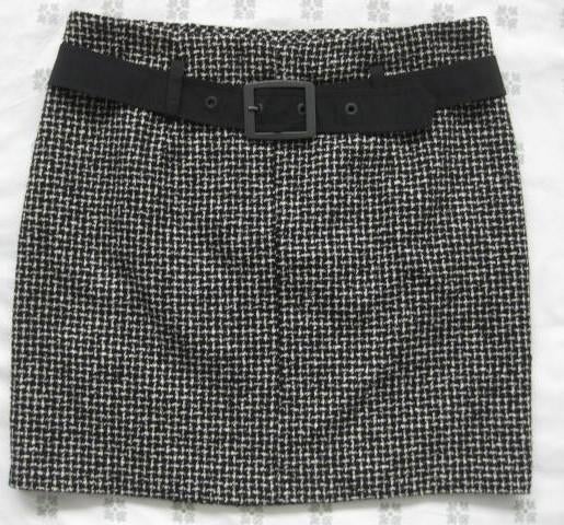 Orwell zwart-écru geruit bouclé rok, maat 38 wol, Maat 38/40 (M), Zwart, Orwell, Ophalen of Verzenden