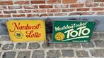 Reckame bord Toto lotto. Dubbelzijdig., Verzamelen, Ophalen of Verzenden, Gebruikt, Reclamebord