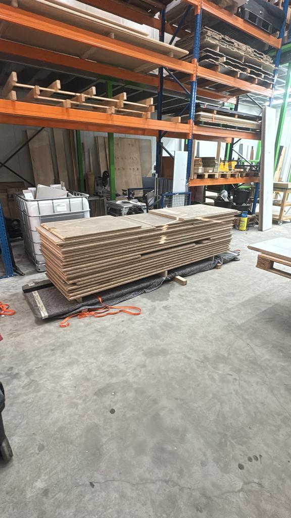 Spaanplaat vloerplaten 38mm, wit, mes en groef, Doe-het-zelf en Verbouw, Hout en Planken, Gebruikt, Plank, Overige houtsoorten