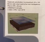 Salontafel hokker in leren vlechtpatroon met glazenblad, Ophalen, Gebruikt, 100 tot 150 cm, Vierkant