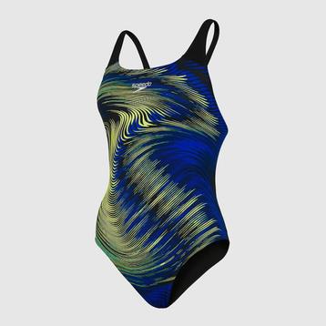 Nieuw Speedo W Placement Powerback Badpak Black Blue beschikbaar voor biedingen