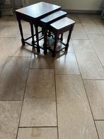Eikenhouten Bijzettafeltjes Set van 3, Minder dan 45 cm, Minder dan 55 cm, Gebruikt, Vierkant