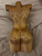 Houten beeld van een mannen torso, Antiek en Kunst, Ophalen of Verzenden