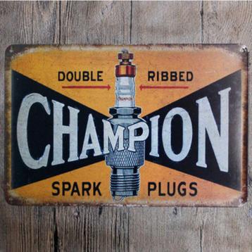 Champion Vintage Metalen Bord - Plaat Reclame Oud beschikbaar voor biedingen