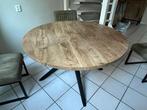 Tafelblad rond met poot., Huis en Inrichting, Ophalen, Rond, Zo goed als nieuw, Vijf personen of meer