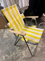 2x strandstoel klapstoel geel wit gestreept, Caravans en Kamperen, Kampeermeubelen, Ophalen, Zo goed als nieuw, Campingstoel