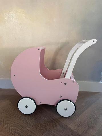 Roze Houten Poppenwagen beschikbaar voor biedingen