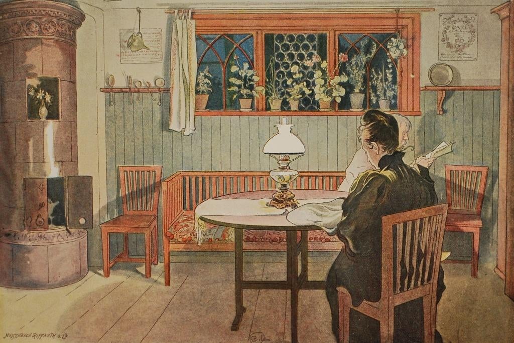 Toen de kinderen naar bed gingen - Carl Larsson (1899), Verzenden, Voor 1940, Gebruikt, Kind
