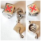 ZILVEREN PANDORA AFSTUDEERBEDELS, Sieraden, Tassen en Uiterlijk, Bedels, Ophalen, Gebruikt, Zilver, Pandora