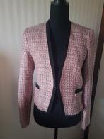 Mooi pastel tweed boucle H&M jasje roze wit zwart 36 38., Kleding | Dames, H&M, Verzenden, Zo goed als nieuw, Jasje