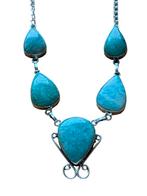 Amazoniet Edelsteen Ketting - Handgemaakt, Sieraden, Tassen en Uiterlijk, Kettingen, Blauw, Nieuw, Ophalen of Verzenden, Steen of Mineraal
