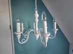 Mooie witte kroonluchter met 6 lampjes, Ophalen, Zo goed als nieuw, Metaal, Klassiek