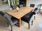 Houten eettafel 6 personen, Huis en Inrichting, Tafels | Eettafels, Ophalen, Gebruikt, 50 tot 100 cm, Vijf personen of meer