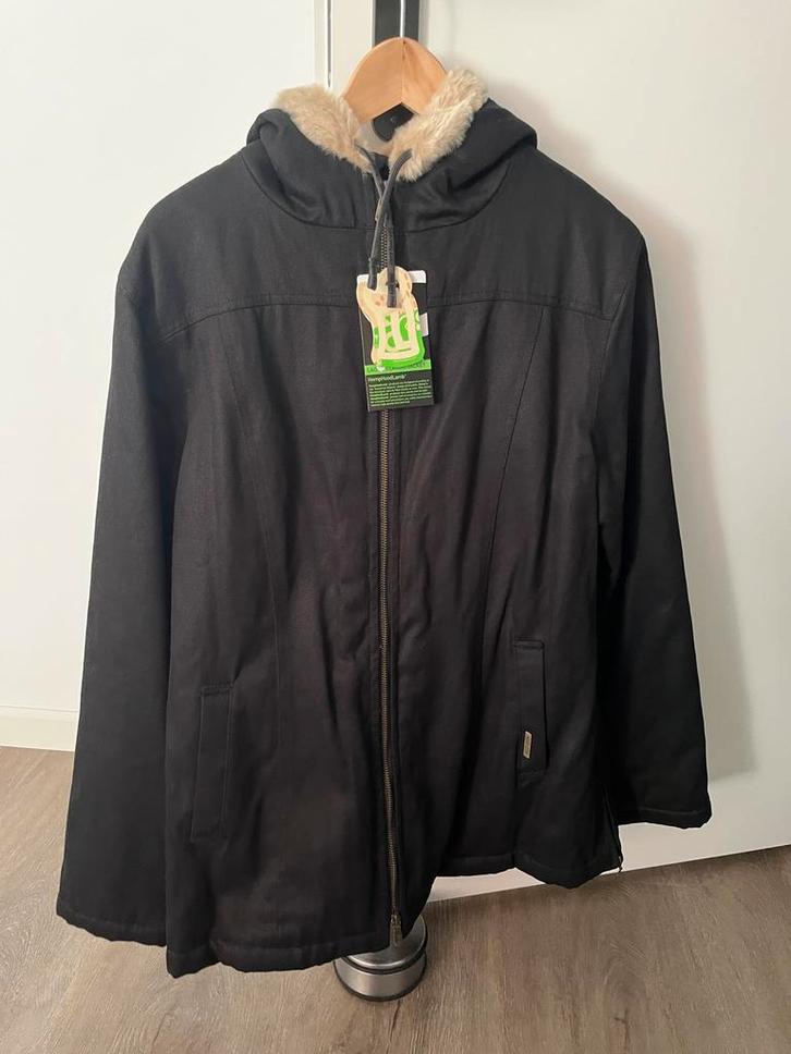 HoodLamb hempfresh winterjas (vegan), Kleding | Dames, Jassen | Winter, Nieuw, Maat 42/44 (L), Zwart, Ophalen of Verzenden