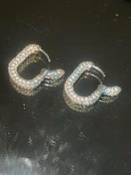 Zilverkleurige Strass Oorbellen, Overige materialen, Gebruikt, Ophalen of Verzenden, Knopjes of Stekers