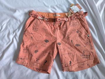Scotch R'belle chino korte broek riem tekst zalmkleur 164 beschikbaar voor biedingen