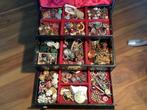 LOT MET HORLOGES, SIERADEN VINTAGE EDELSTENEN ZILVER IN DOOS, Sieraden, Tassen en Uiterlijk, Antieke sieraden, Ophalen of Verzenden