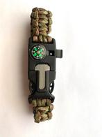 Bushcraft Paracord Armband met Kompas, vuurstarter, fluitje, Ophalen of Verzenden, Nieuw