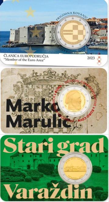 3x verschillende coincards van Kroatie 2023 & 2024 beschikbaar voor biedingen