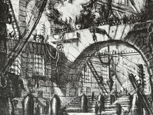 Piranesi - Carceri d'Invenzione - Vintage reproductie, Antiek en Kunst, Kunst | Etsen en Gravures, Verzenden