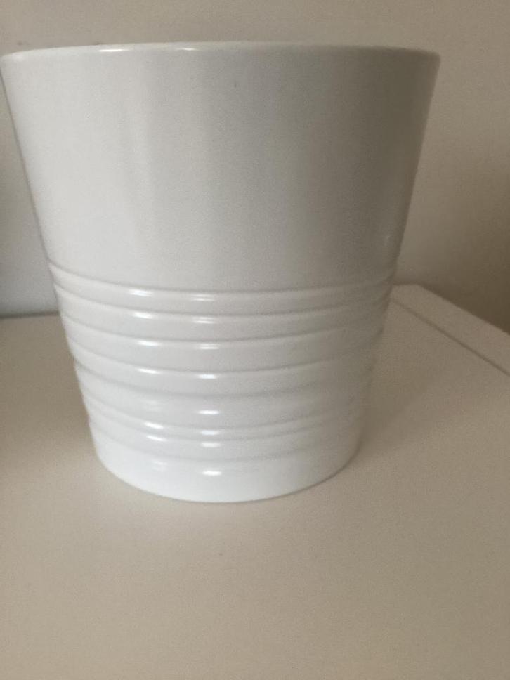 Bloempot Aardewerk Wit, Tuin en Terras, Bloempotten, Zo goed als nieuw, Aardewerk, Binnen, Minder dan 40 cm, Minder dan 25 cm