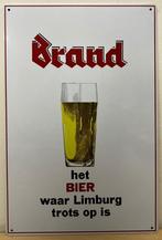 Brand bier waar Limburg trots op is reclamebord van metaal, Verzamelen, Ophalen of Verzenden, Nieuw, Reclamebord, Plaat of Schild